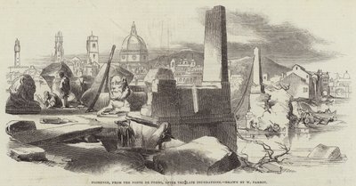 فلورنسا ، من Ponte de Perro ، بعد الفيضانات المتأخرة بواسطة وليام باروت